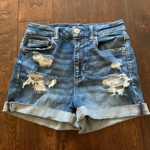 american eagle curvy high waisted jeans shorts